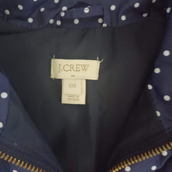 J.Crew Excursion Down Puffer Vest Women’s XXS Navy Polka Dot Quilted Zip - Picture 2 of 7